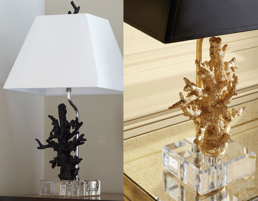 Shown: Black and Gold Coral Accent Lamps